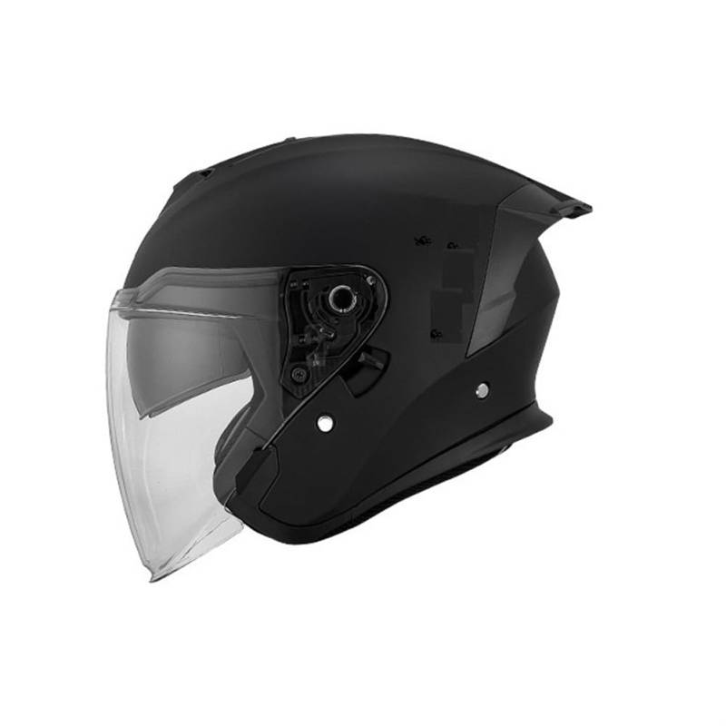 Ganzjahres-Motofahrradhelme für offenes Gesicht Motorradhelm Leder Doppelgläser Herren 3/4 Helm Motorradsturzhelm Retro ABS Sicherheit von 100junzidao