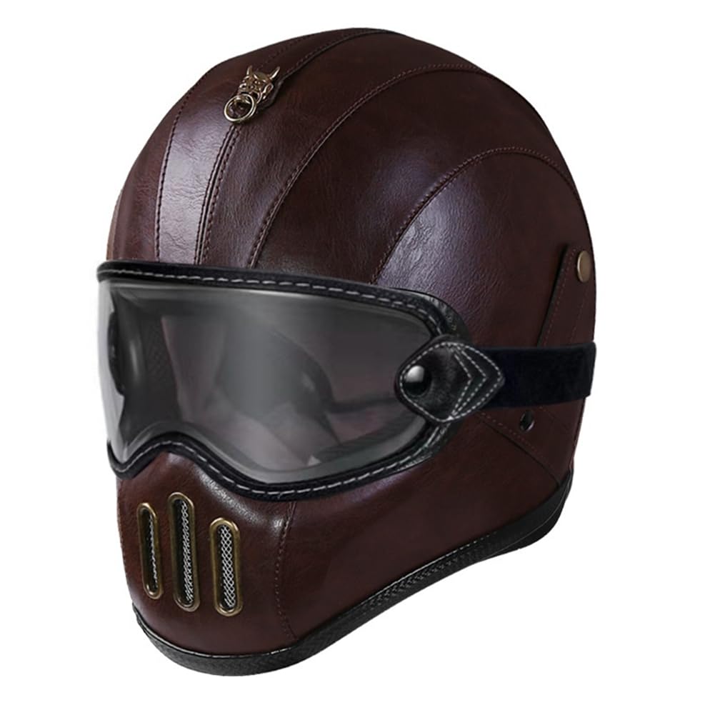 Glas und Stahl Liebhaber Motorräder Sicherheit Full Face Helme Retro Leichtgewicht Vier Jahreszeiten Eur Abnehmbare Auskleidung Uv-Schutz Clear Mirror von 100junzidao