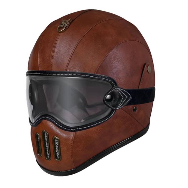 Glas und Stahl Liebhaber Motorräder Sicherheit Full Face Helme Retro Leichtgewicht Vier Jahreszeiten Eur Abnehmbare Auskleidung Uv-Schutz Clear Mirror von 100junzidao