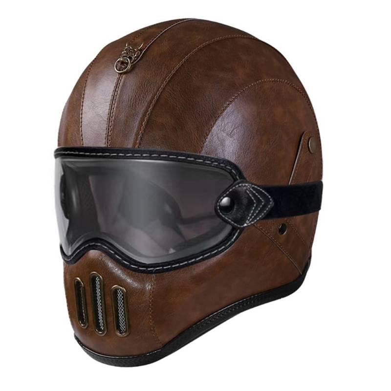 Glas und Stahl Liebhaber Motorräder Sicherheit Full Face Helme Retro Leichtgewicht Vier Jahreszeiten Eur Abnehmbare Auskleidung Uv-Schutz Clear Mirror von 100junzidao