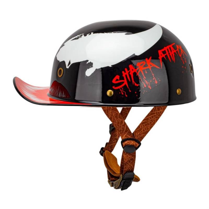 Halbhelme für Motorradhelm ECE 22.05 Zertifiziert Baseballkappe Halbschalenhelm Off-Road Motorrad Motocross Helme Frauen ABS ganzjährig abnehmbares Innenfutter Scooter Herren Jungen von 100junzidao