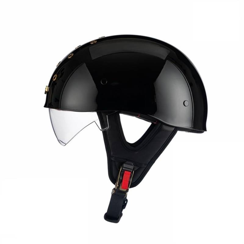 Kostenloser klarer Spiegel und Teespiegel Motorradsturzhelm Retro Herausnehmbare Auskleidung Ganzjährig Off-Road Motorrad Sonnenschutz EUR Halbhelme für Motorradhelme ABS Paar von 100junzidao