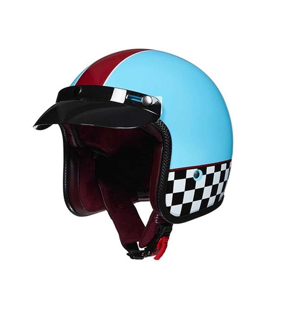 Krempe Open-Face-Helme für Crash-Helme für Fahrräder Motorräder All-Season Off-Road Motorrad Motorradhelm für Scooter 3/4 Helm Liebhaber Kohlefaser Sicherheit von 100junzidao