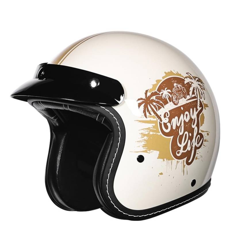 Krempe Retro Wasserbeständige Sicherheit Leichtes und bequemes herausnehmbares Innenfutter Ganzjährig Omologato Vier Jahreszeiten Offene Helme Moto Bike Abs Couple von 100junzidao