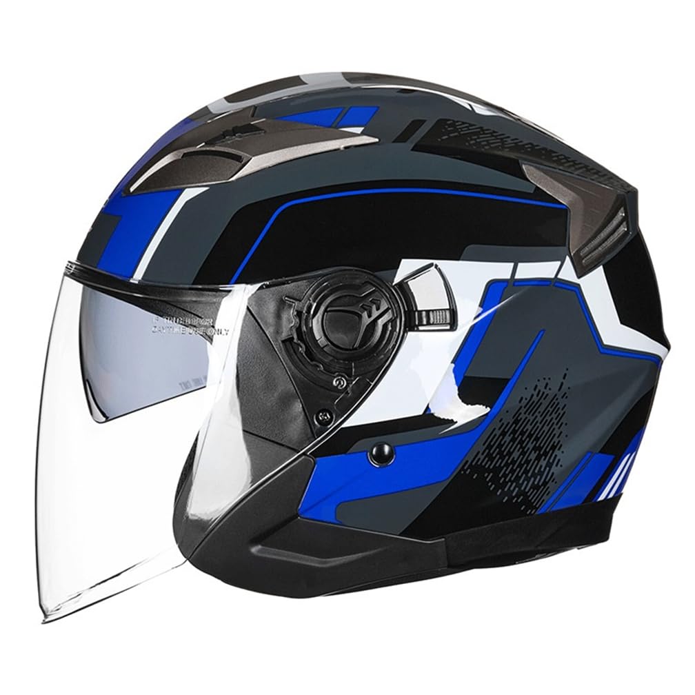 Leichte Doppelgläser Windbeständig Sicherheit Mode Uv Schutz Abnehmbare Auskleidung Ganzjährig Eur Liebhaber Moto Bike Abs Ganzjährig 3/4 Helm von 100junzidao