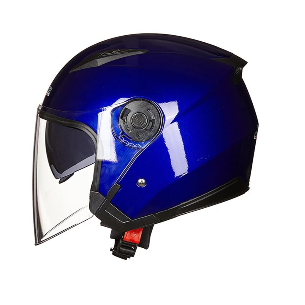 Leichter und bequemer EUR 3/4 Helm Integralhelm für Sturzhelme für Motorräder Roller Motorrad Motocross Integralhelm Doppelte Linsen ABS Ganzjahreshelm Abnehmbares Innenfutter Frauen von 100junzidao