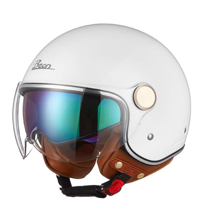 Männlich und weiblich Open Face 3/4 Helm für Beach Buggy All-Season Ventilation Jet Helme Motorrad Double Visor ABS von 100junzidao