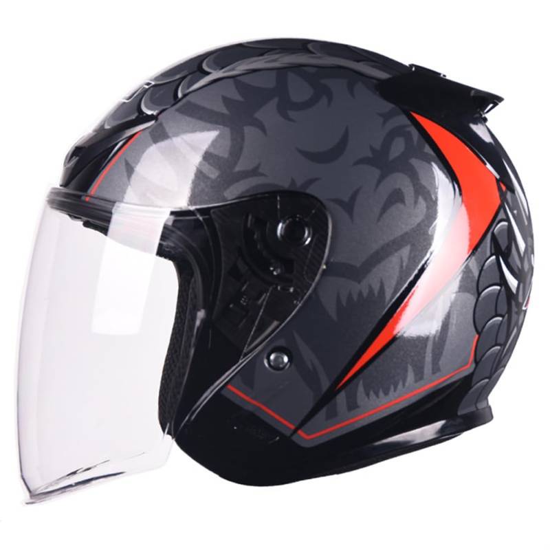 Mode Offene Helme für Cafe Racer Helm Retro Off-Road Motorrad Motorradhelm Retro Mann 3/4 Helm ABS Ganzjahreshelm von 100junzidao