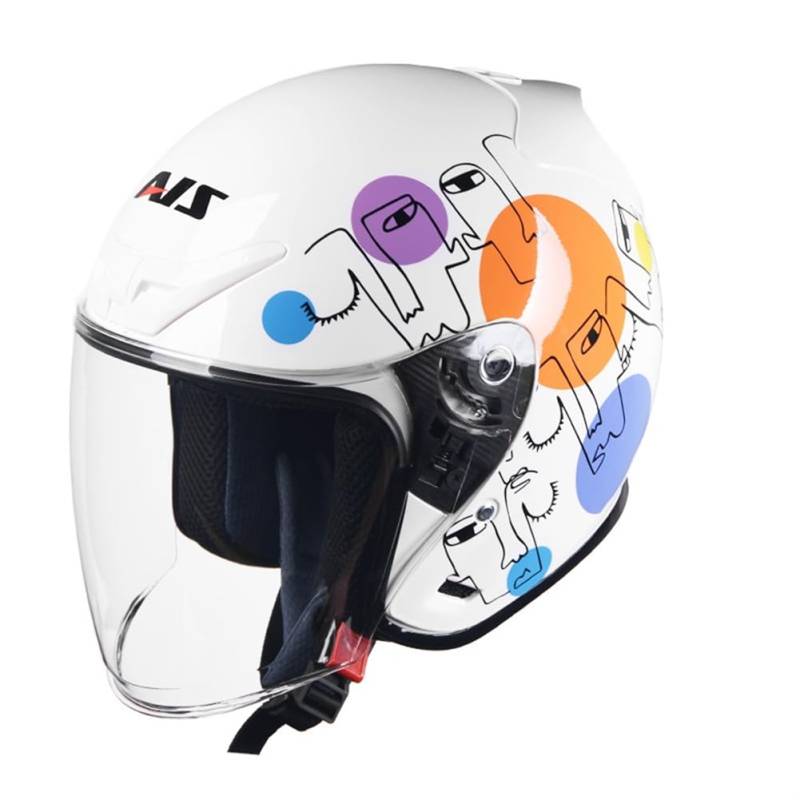 Mode Offene Helme für Cafe Racer Helm Retro Off-Road Motorrad Motorradhelm Retro Mann 3/4 Helm ABS Ganzjahreshelm von 100junzidao