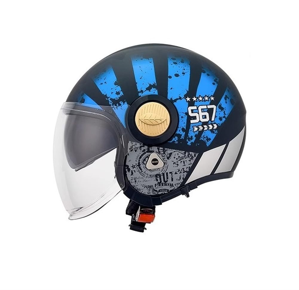 Motesen Motocross Helm Leicht und bequem Offene Helme für Motorradhelm Classic EUR 2205 Uk Road Legal Herren 3/4 Helm Ganzjahres-Mountainbike Doppellinsen ABS von 100junzidao