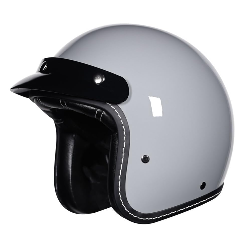 Motorradhelm 3/4 Helm Ganzjahres-Touring-Motorrad Offene Helme für Vintage-Motorradhelm ABS DOT genehmigt Mode Krempe Herren Erwachsene von 100junzidao