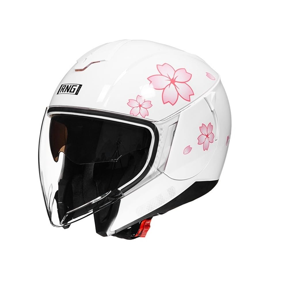 Motorradhelm Cafe Racer DOT omologato Offene Helme für Cruiser Motorradhelm Herausnehmbares Innenfutter Ganzjährig Moto Fahrrad ABS 3/4 Helm Frauen Bluetooth von 100junzidao