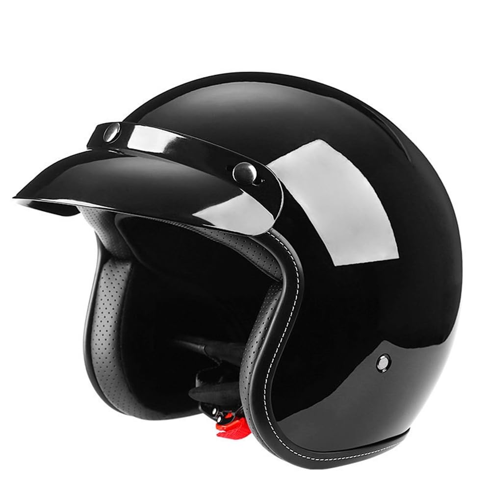 Motorradhelm für Männer 3/4 Helm Open-Face Helme für Sturzhelme für Fahrräder Abnehmbares Futter Moto Fahrrad Ganzjahres-Touring Motorrad Mann EUR omologato Krempe ABS von 100junzidao