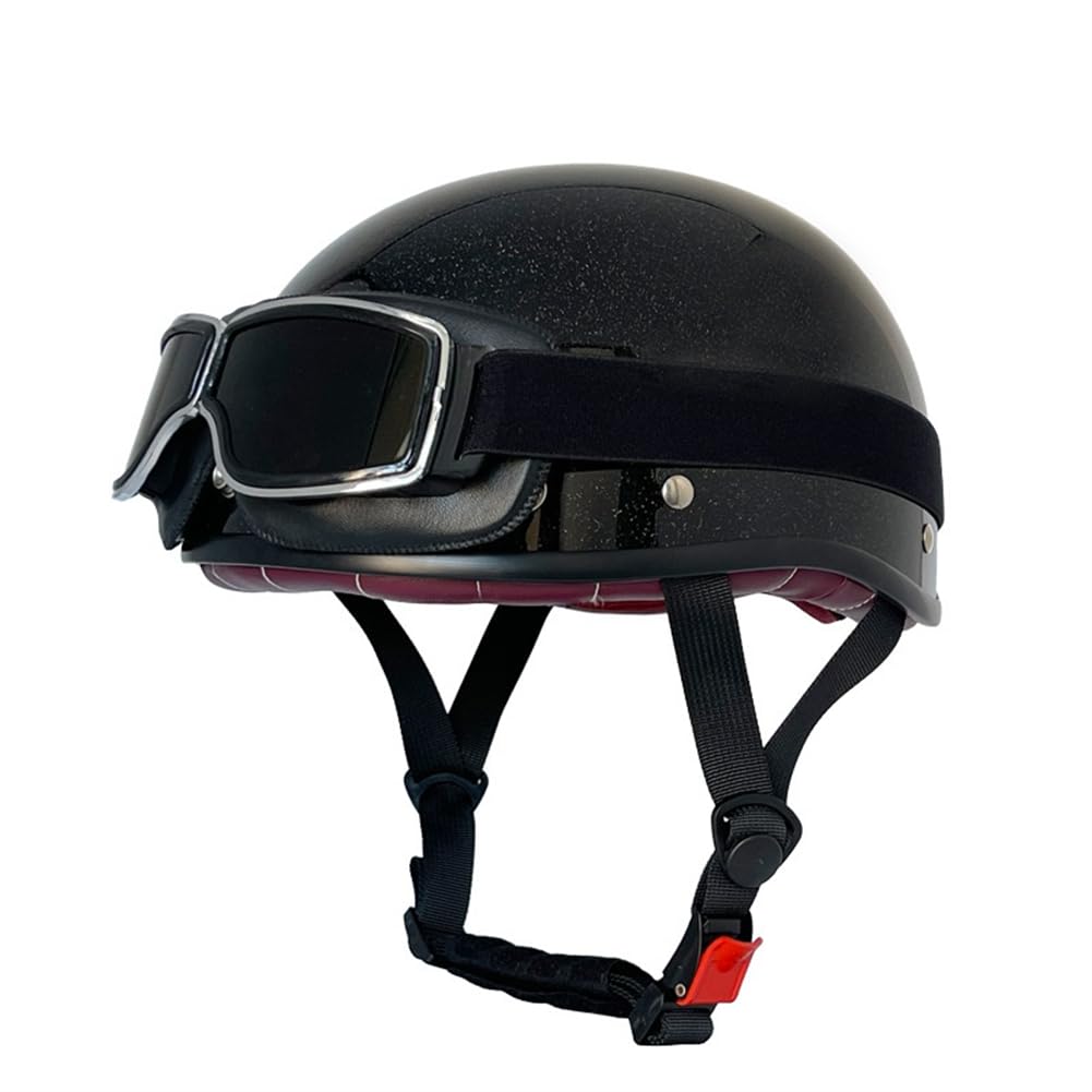 Motorradhelm für Scooter Abnehmbares Futter Halbhelme für Sturzhelme für Motorräder Windschutzscheibe Ganzjahres-Karting ABS ECE Couple Cruiser von 100junzidao