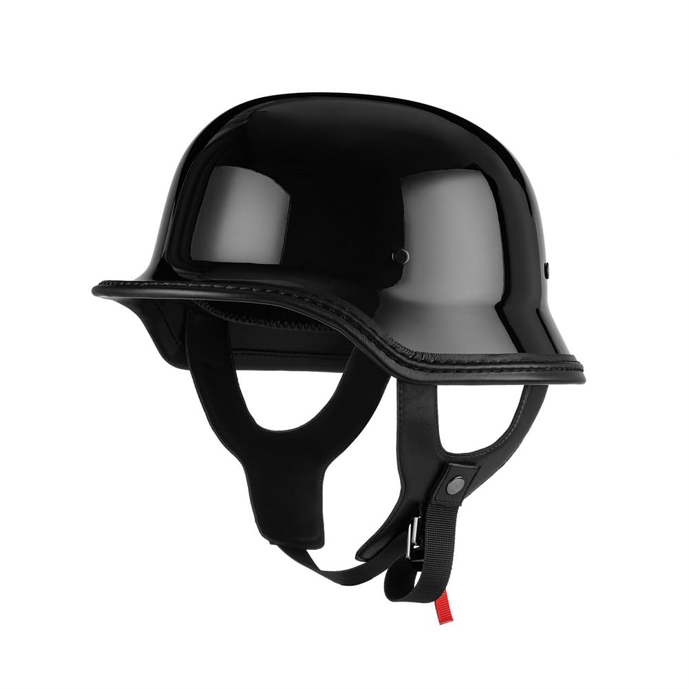 Motorradhelm für Scooter Abnehmbares Futter Retro DOT Krempe ABS Ganzjahres Scooter Liebhaber German-Style Gi Helm Halbhelme für Motocross Helme von 100junzidao