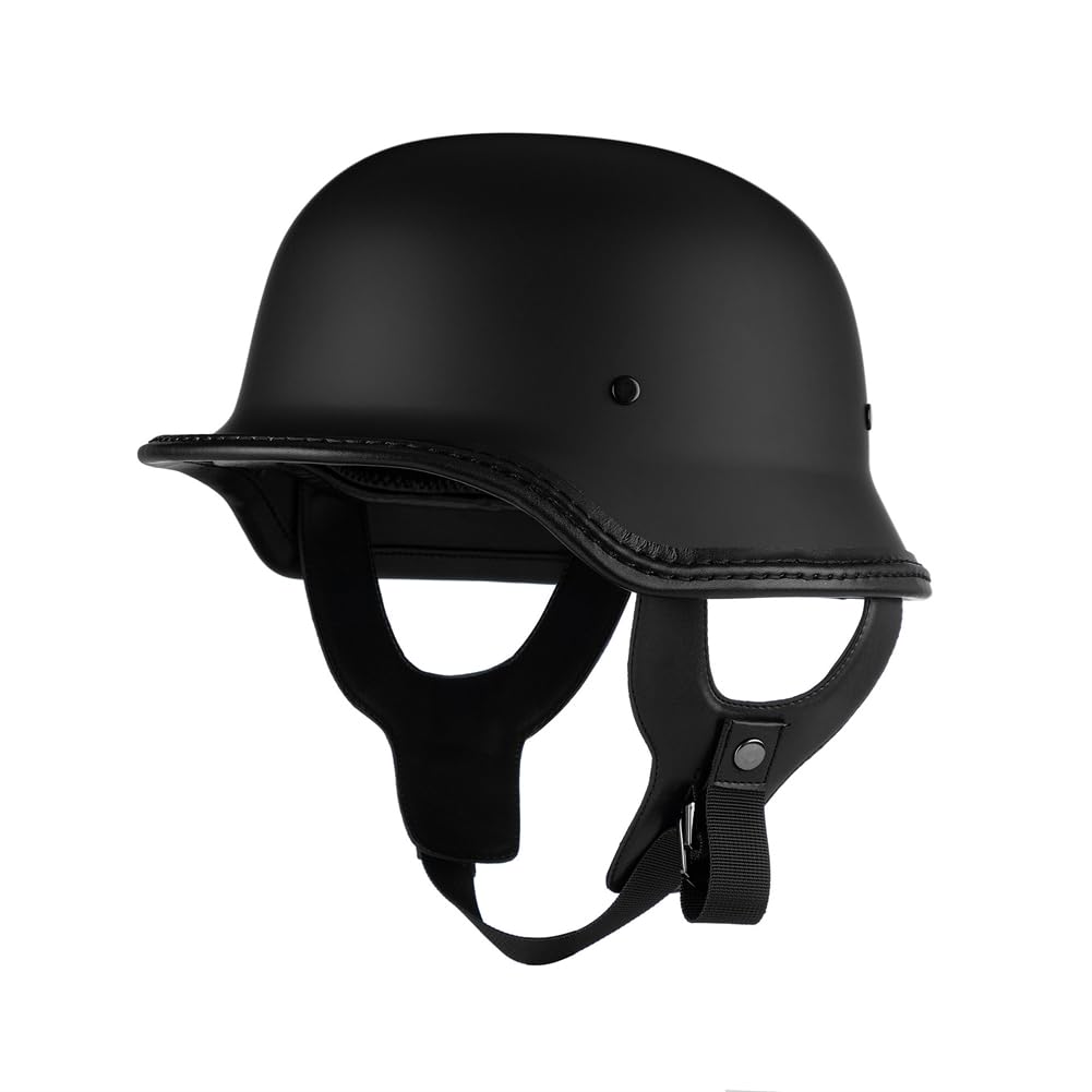 Motorradhelm für Scooter Abnehmbares Futter Retro DOT Krempe ABS Ganzjahres Scooter Liebhaber German-Style Gi Helm Halbhelme für Motocross Helme von 100junzidao