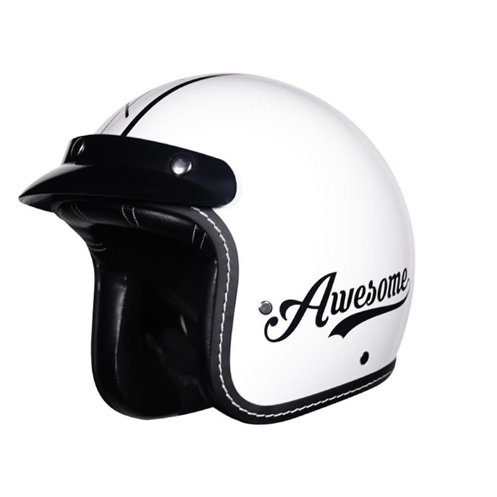 Motorradhelm für Scooter Offene Helme für Sturzhelme Sicherheit Unisex 3/4 Helm Ganzjahres-Touring Scooter Motorrad ABS Krempe von 100junzidao