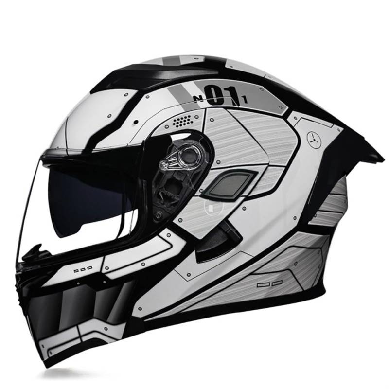 Off-Road Motorrad Klapphelme Klapphelme für Motorradhelm Cafe Racer ABS Jugend Klapphelme Doppelvisier Sicherheit ganzjährig von 100junzidao