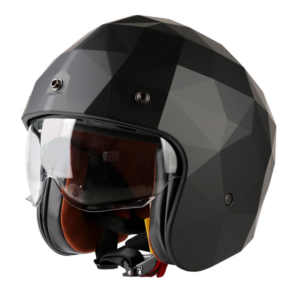 Offene Helme Leichter Motocross-Motorradhelm 3/4 Helm für Motorradsturzhelm Retro Man ABS All-Season von 100junzidao