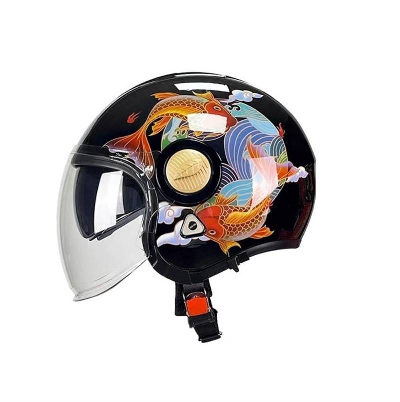 Offene Helme für Motorradhelm Full Face Double Lenses Couple 3/4 Helm Touring Scooters Motorrad Open Face Motorrad Sturzhelm ABS All-Season Road Legal von 100junzidao