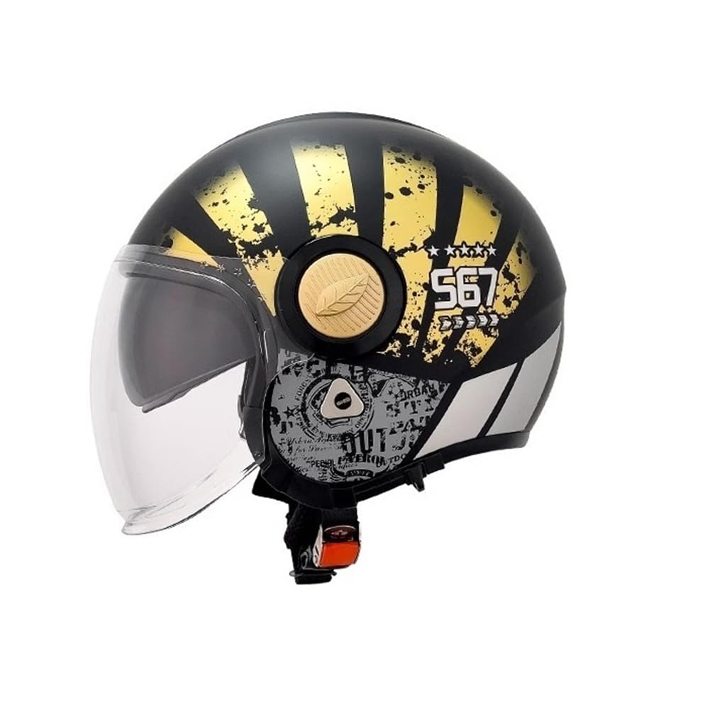 Offene Helme für Motorradhelm Full Face Double Lenses Couple 3/4 Helm Touring Scooters Motorrad Open Face Motorrad Sturzhelm ABS All-Season Road Legal von 100junzidao