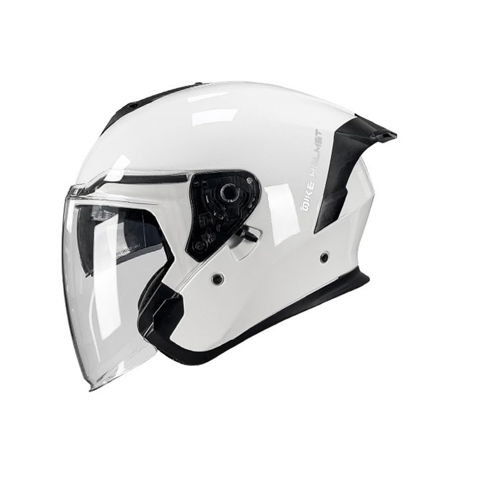 Offener 3/4 Motorradhelm mit doppeltem Visier Großer Spoiler Leichtgewicht 1000g DOT-Zertifiziert für Männer Frauen UV-Schutz Anti Fog Linse Schwarz von 100junzidao