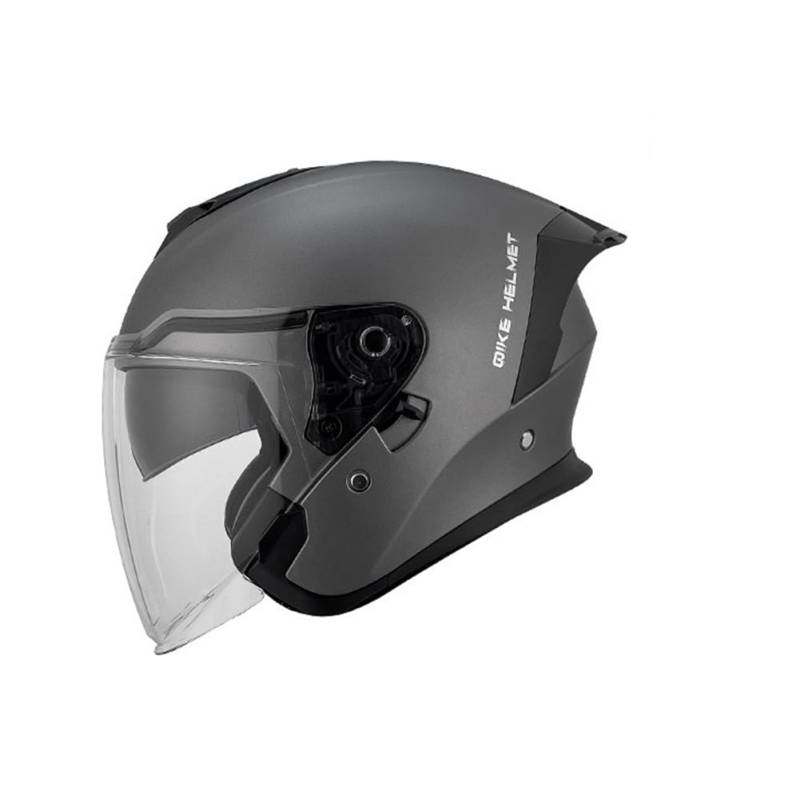 Offener 3/4 Motorradhelm mit doppeltem Visier Großer Spoiler Leichtgewicht 1000g DOT-Zertifiziert für Männer Frauen UV-Schutz Anti Fog Linse Schwarz von 100junzidao