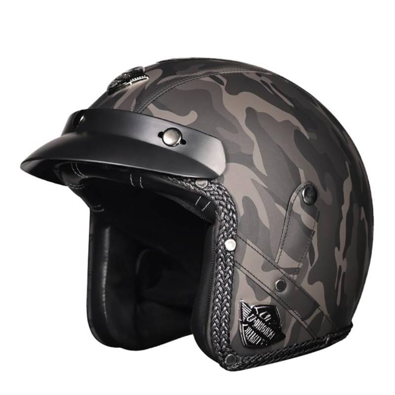 Paar 3/4 Helm ABS ganzjährig Aviator Offene Helme für Motorrad Motorradhelm Moto Fahrrad Offener Helm Motorradhelm Retro Dot Brim Leder von 100junzidao