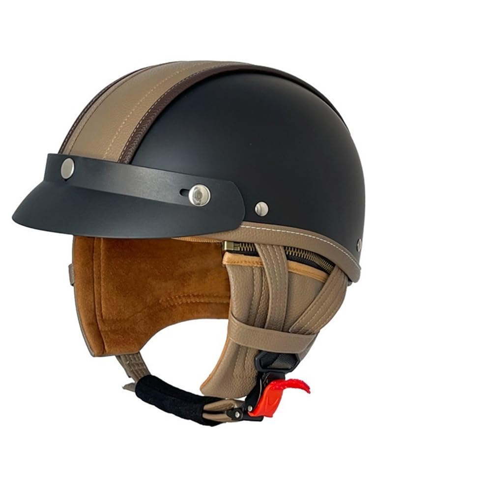 Racing Motorradhelm für Scooter Halbhelme für Motorradhelm für Frauen ECE 22.05 Zertifiziert Krempe Herausnehmbares Futter Cruiser ABS All-Season Unisex von 100junzidao