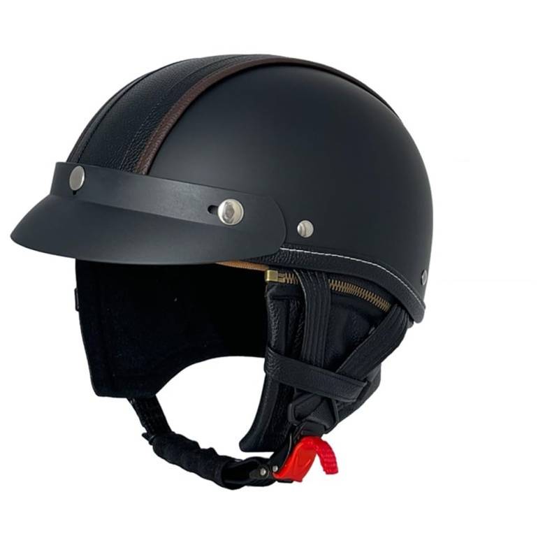 Racing Motorradhelm für Scooter Halbhelme für Motorradhelm für Frauen ECE 22.05 Zertifiziert Krempe Herausnehmbares Futter Cruiser ABS All-Season Unisex von 100junzidao