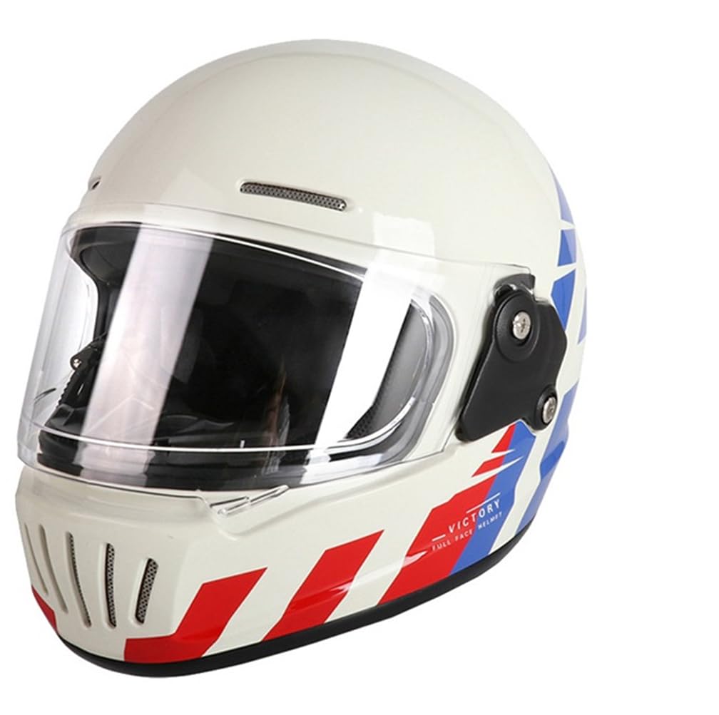 Regen und Nebel Proof All-Season Motorrad Helm Classic Full Face Helme für Unisex Clear Mirror Wind Resistant Removable Lining Dot Omologato Abs Karting von 100junzidao