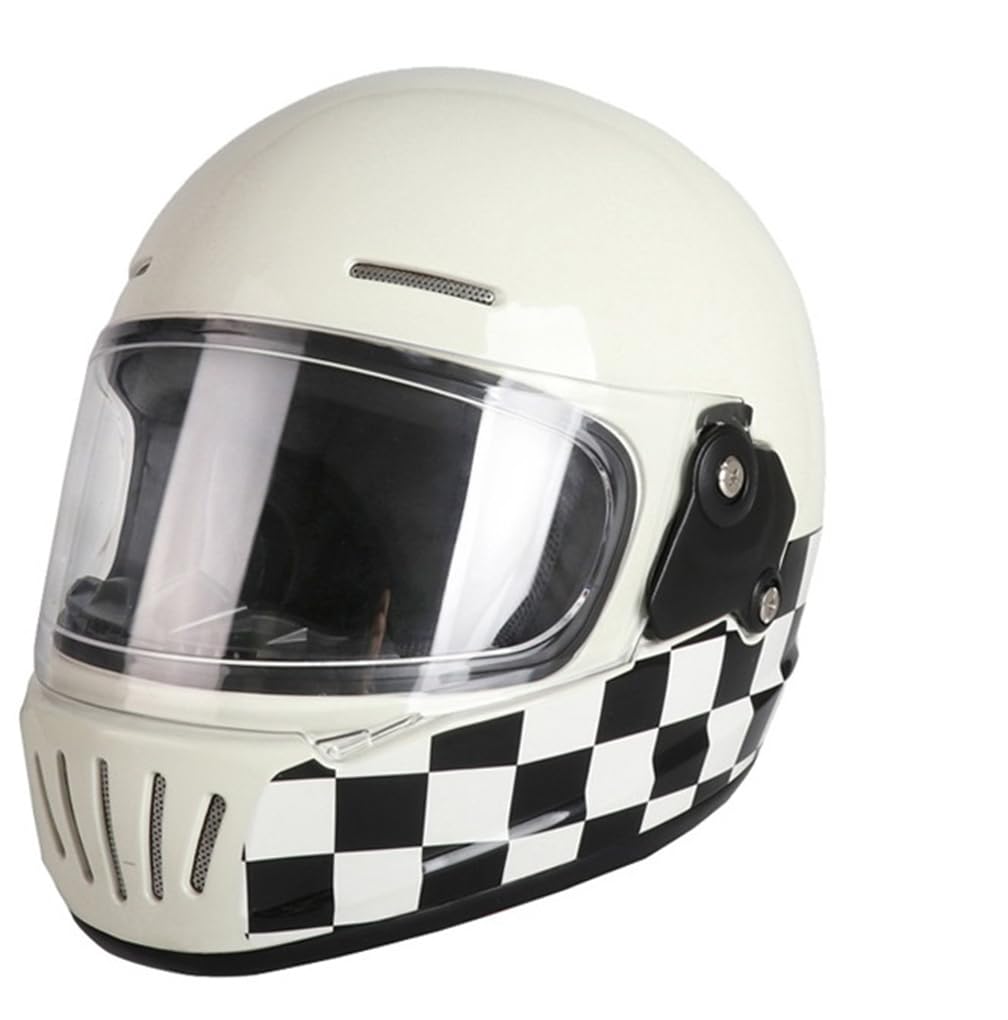 Regen und Nebel Proof All-Season Motorrad Helm Classic Full Face Helme für Unisex Clear Mirror Wind Resistant Removable Lining Dot Omologato Abs Karting von 100junzidao