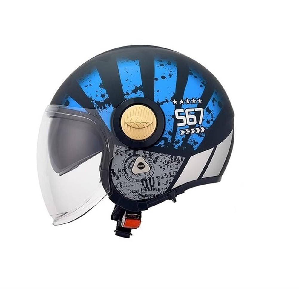 Regen und nebeldicht 3/4 Open-Face Helme für Mountainbike Doppelvisier Paar Motorradhelm Herausnehmbares Futter ABS omologato All-Season von 100junzidao