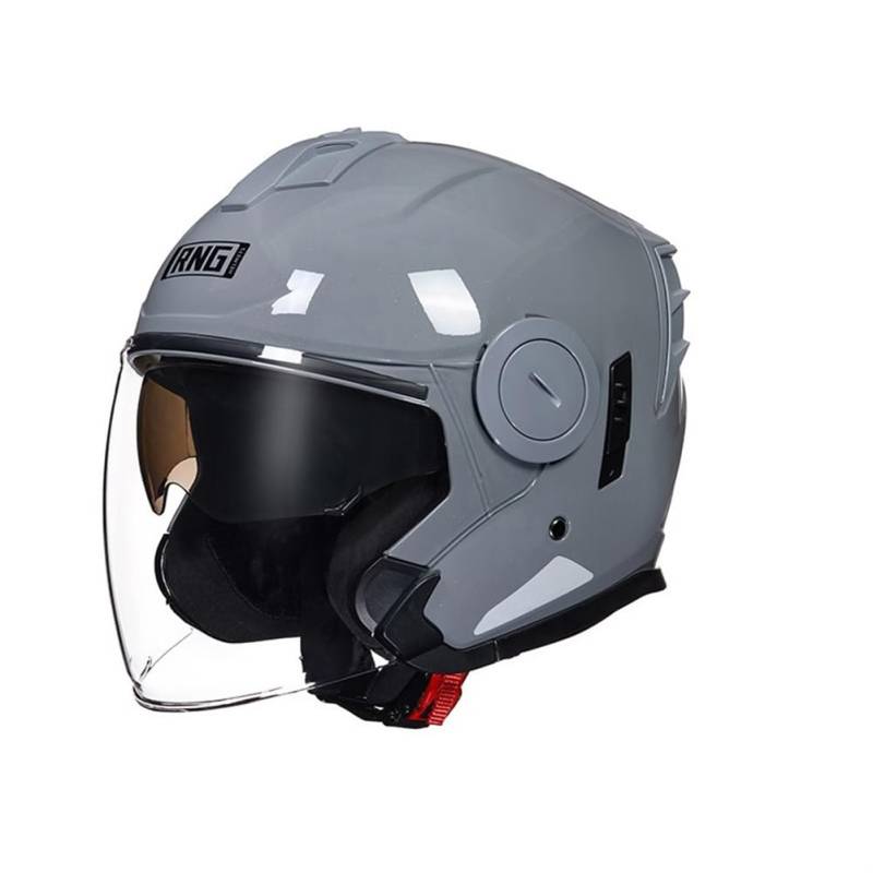 Scooter Motorrad Motorradhelm offenes Gesicht Open-Face Helme für Crash Helme für Motorräder ABS Abnehmbare Futter 3/4 Helm Erwachsene DOT omologato Elektrofahrrad Ganzjahres-Doppel-Linsen von 100junzidao