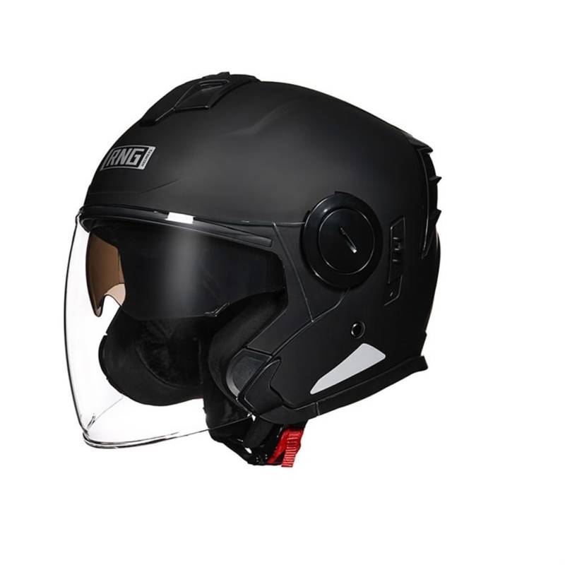 Scooter Motorrad Motorradhelm offenes Gesicht Open-Face Helme für Crash Helme für Motorräder ABS Abnehmbare Futter 3/4 Helm Erwachsene DOT omologato Elektrofahrrad Ganzjahres-Doppel-Linsen von 100junzidao