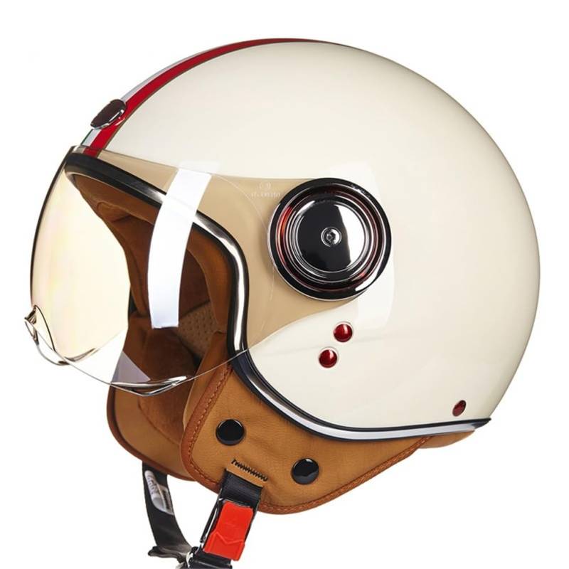 Sicherheit Offene Helme Sctoop Lovers Electric Bicycle Abs Four Seasons Eur Omologato Clear Mirror Retro Uv Protection Light-Weight Removable Lining von 100junzidao