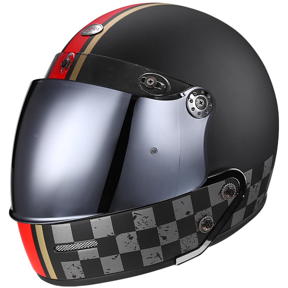 Silver Plated Mirror Full Face Helme für Racing Belüftung Motorradhelm für Männer Paar Abnehmbare Futter DOT ABS All-Season von 100junzidao