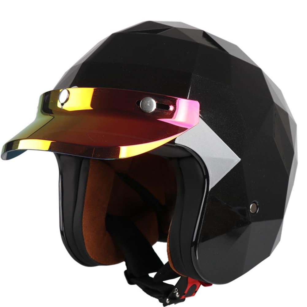 Standard Motorrad 3/4 Helm für Motorradhelm Klassische Krempe Open-Face Helme Motocross Helme Mode ABS All-Season Herren von 100junzidao