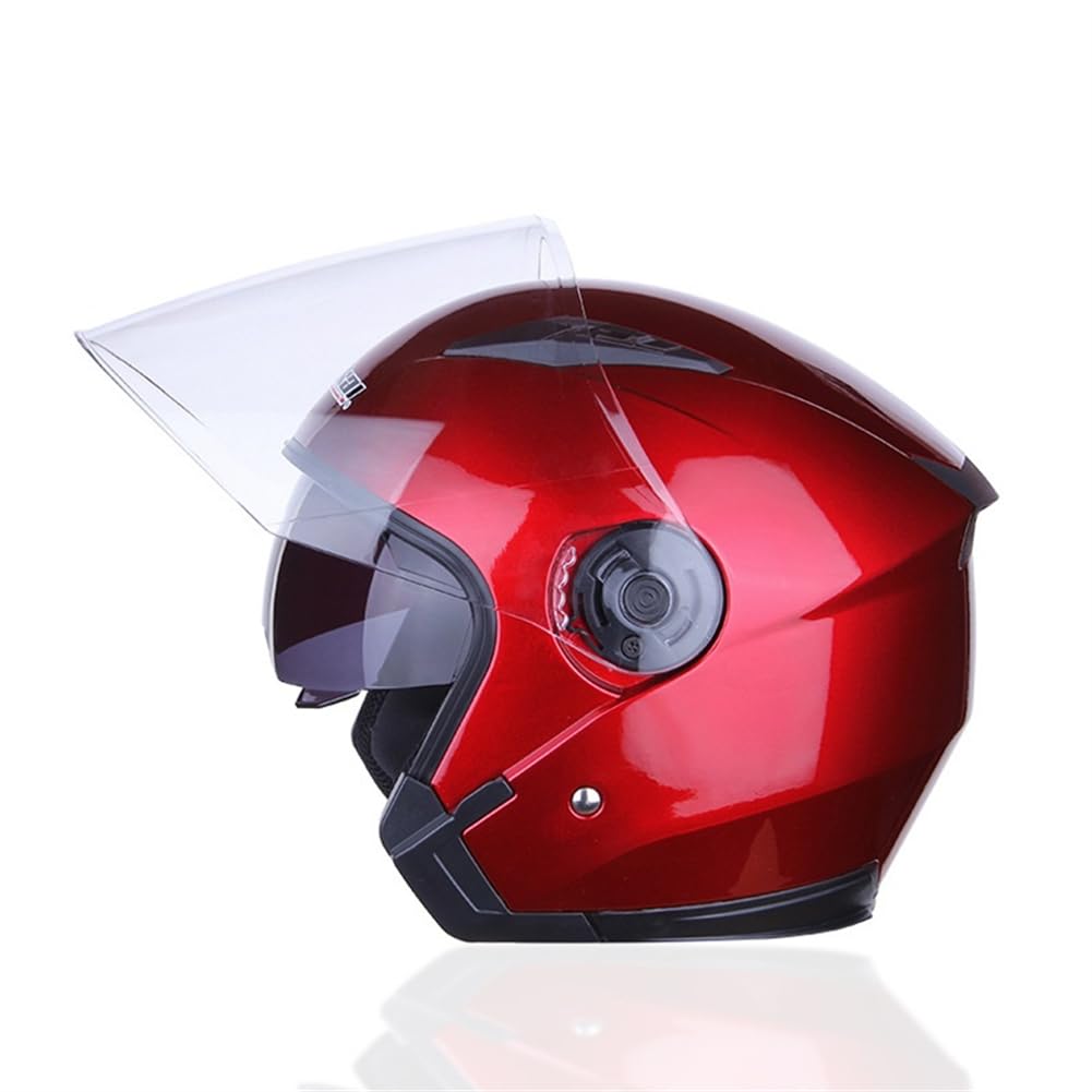 Touring Motorrad Motorradhelm Double Lenses 3/4 Helm Removable Lining Open Face Helm für Motorradhelm Abs All-Season Man Mens All-Season Road Legal von 100junzidao