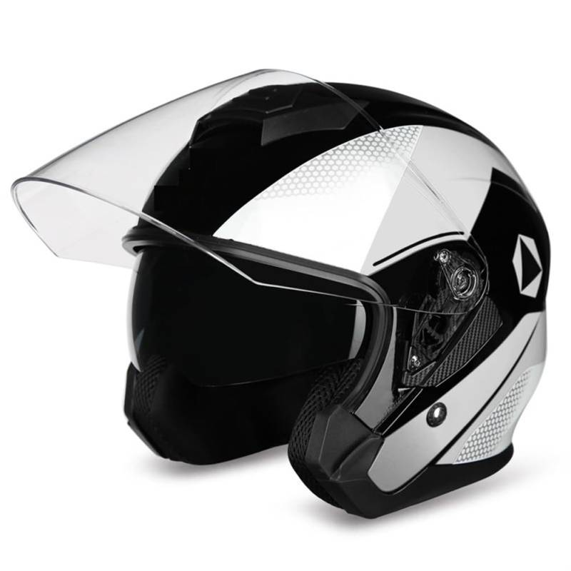 Touring Scooters Motorrad Motorradhelm Moto Clear Lenses Offene Helme für Motocross Helme Frauen ABS Herren 3/4 Helm Ganzjahreshelm von 100junzidao