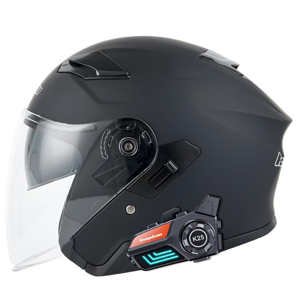 Vier-Jahreszeiten-Mode Britischer Standard Doppelte Linsen Bluetooth Leichter Uv-Schutz Sicherheit Abnehmbares Futter Sctoop Retro Abs Motorrad Offene Helme Paar von 100junzidao