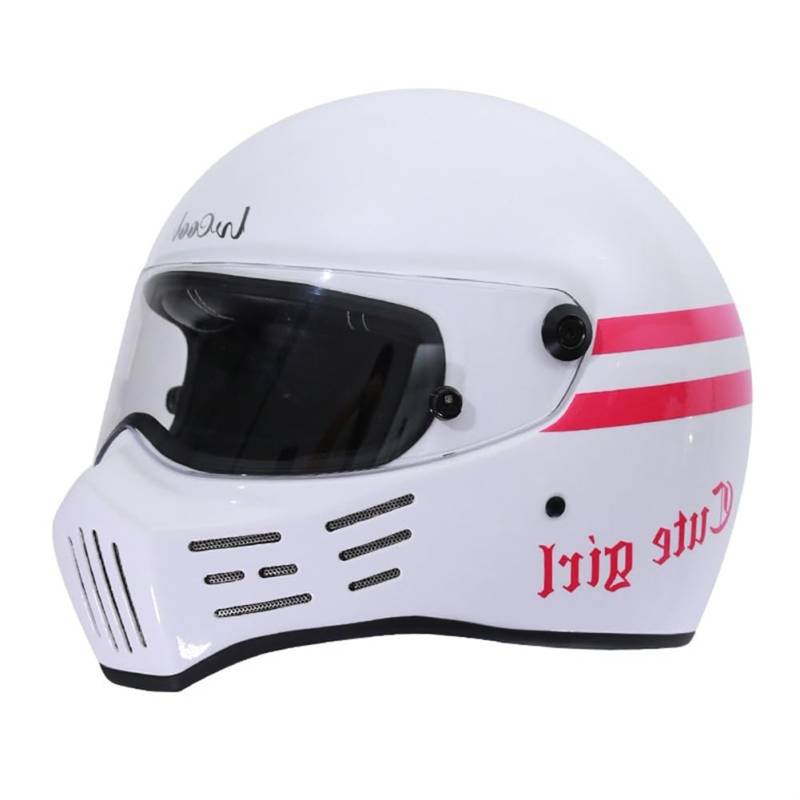 Vollvisierhelme für Strandbuggy DOT Unisex Leichter Vintage Motorradhelm Klare Gläser Glas und Stahl Ganzjahresfutter abnehmbar von 100junzidao