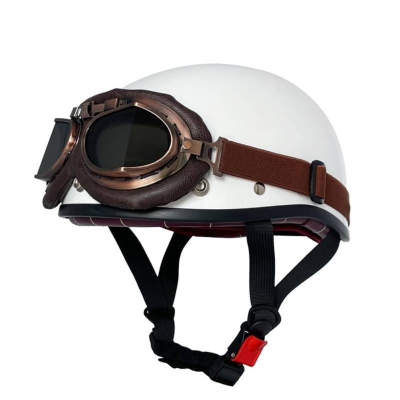 omologato Halbhelme für Sturzhelme für Motorräder Motorradhelm für Frauen Abnehmbares Innenfutter Windschutzscheibe Ganzjahres-Rennsport Jugend Aviator ABS von 100junzidao