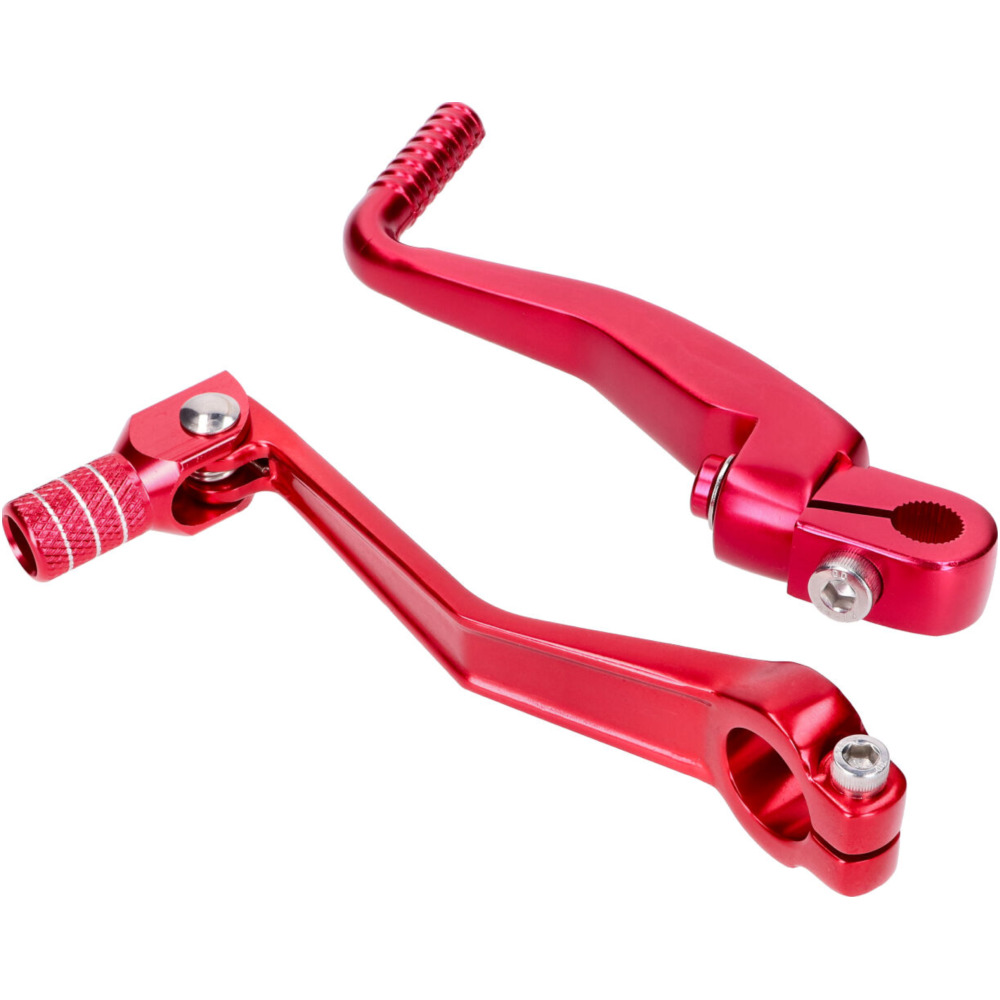 Schalthebel kickstarter set klappbar aluminium rot eloxiert für simson s50, s51, s53, s70, s83 49314 von 101 Octane