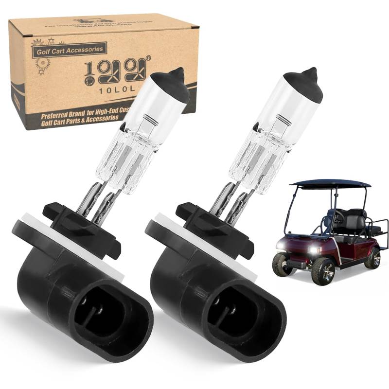 Golfwagen-Scheinwerferlampe, 12 V, 37 W, superhelle Halogen-Scheinwerferlampe für EZGO ab 1994, Club Car DS ab 1999, Club Car Precedent ab 2004, 2 Stück von 10L0L