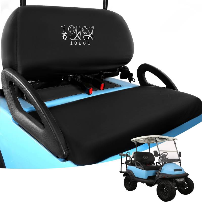 10L0L Golfwagen Sitzbezüge Sitzkissenbezüge Schwarz Wasserdicht Zubehör für 2-Personen-Sitz Golf Cart Kompatibel mit Yamaha EZGO TXT RXV Club Car DS Precedent von 10L0L