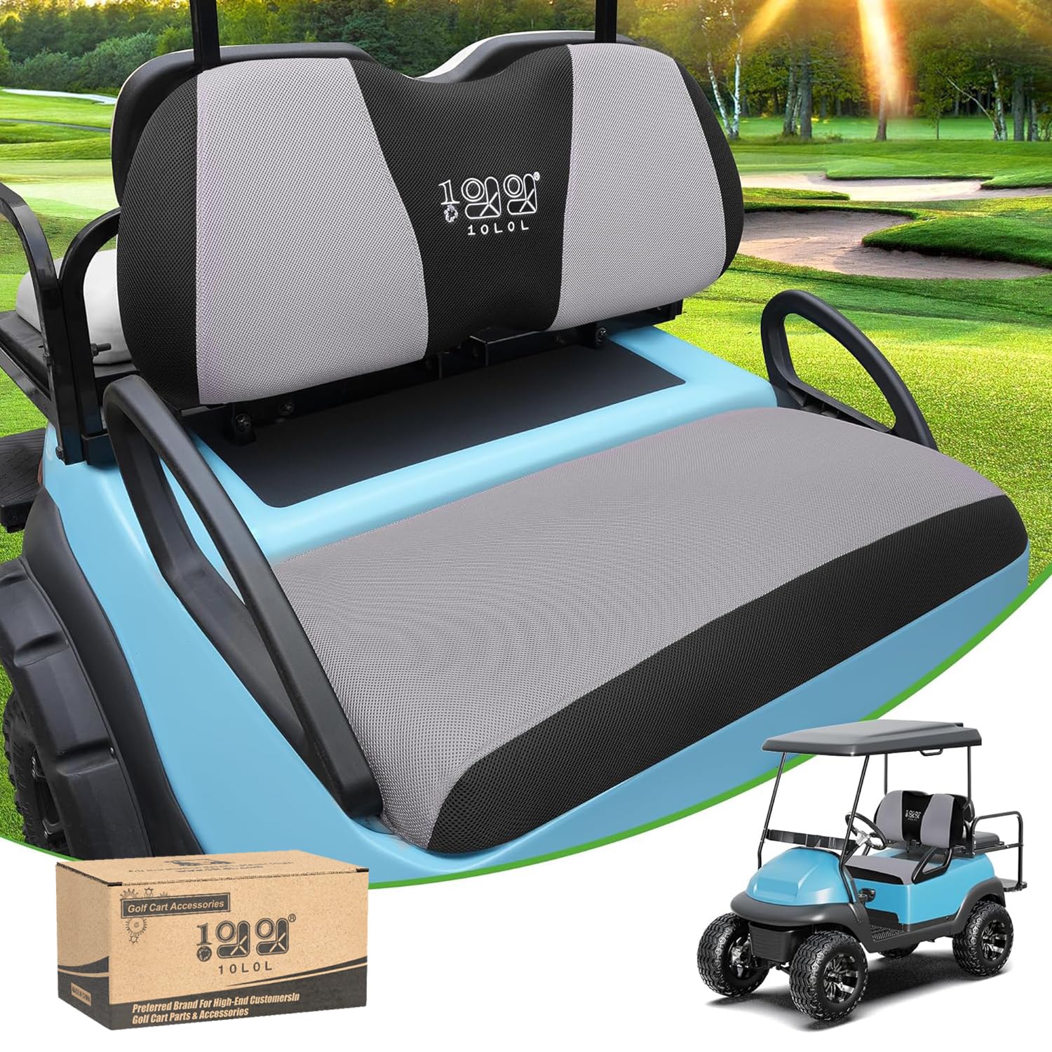 10L0L Universal Golfwagen Sitzbezüge für ältere Golf Car, langlebiges, atmungsaktives Material, passt wie EIN Handschuh für Club Car Precedent und Yamaha von 10L0L