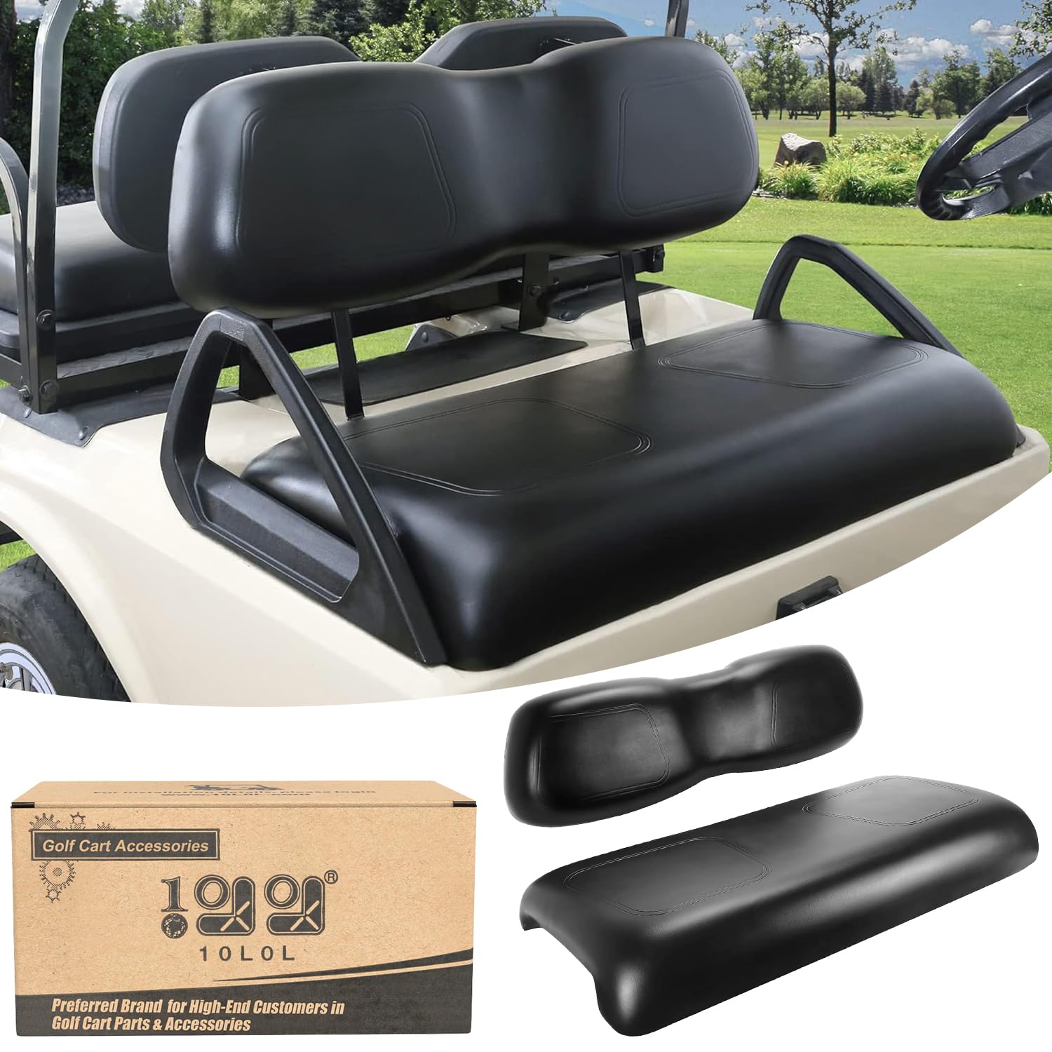 10L0L Golfwagen-Vordersitz-Kit, bequeme hochbelastbare Lederschaum-Ersatzsitze für Club Car DS 2000.5+ Wagen von 10L0L