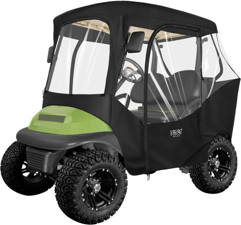 10L0L Golfwagenverkleidung für 2 Sitzer Club Car DS Precedent und Tempo, 600D Wasser- und Winddichte Golf Buggy Abdeckung，schwarz von 10L0L