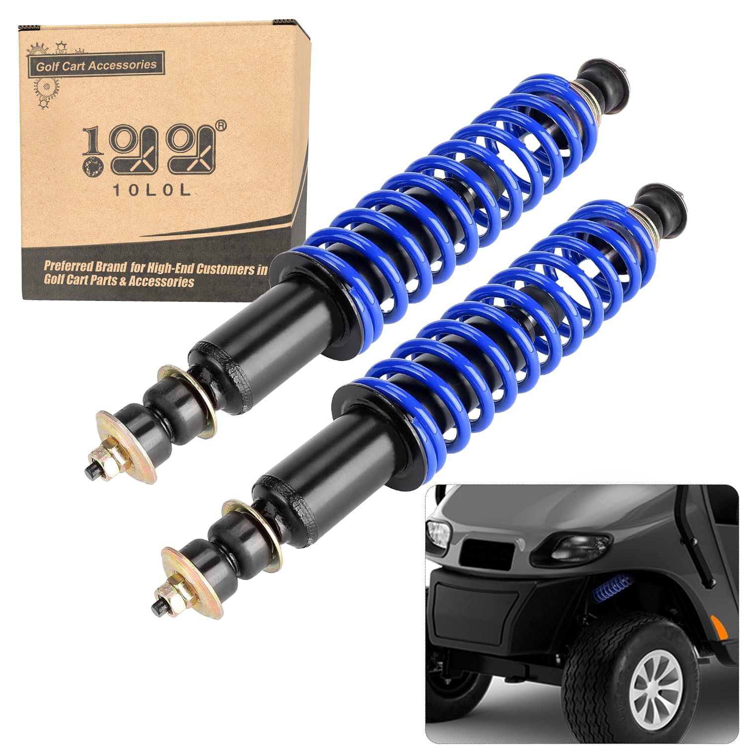 10L0L Stoßdämpfer-Set für EZGO TXT, Medalist, Marathon, ST350 ab 1994, OEM-Nr. 70630-G01, Blau von 10L0L